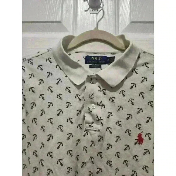 Polo Ralph Lauren Mens XLARGE white all over anchor print EUC - Picture 5 of 5